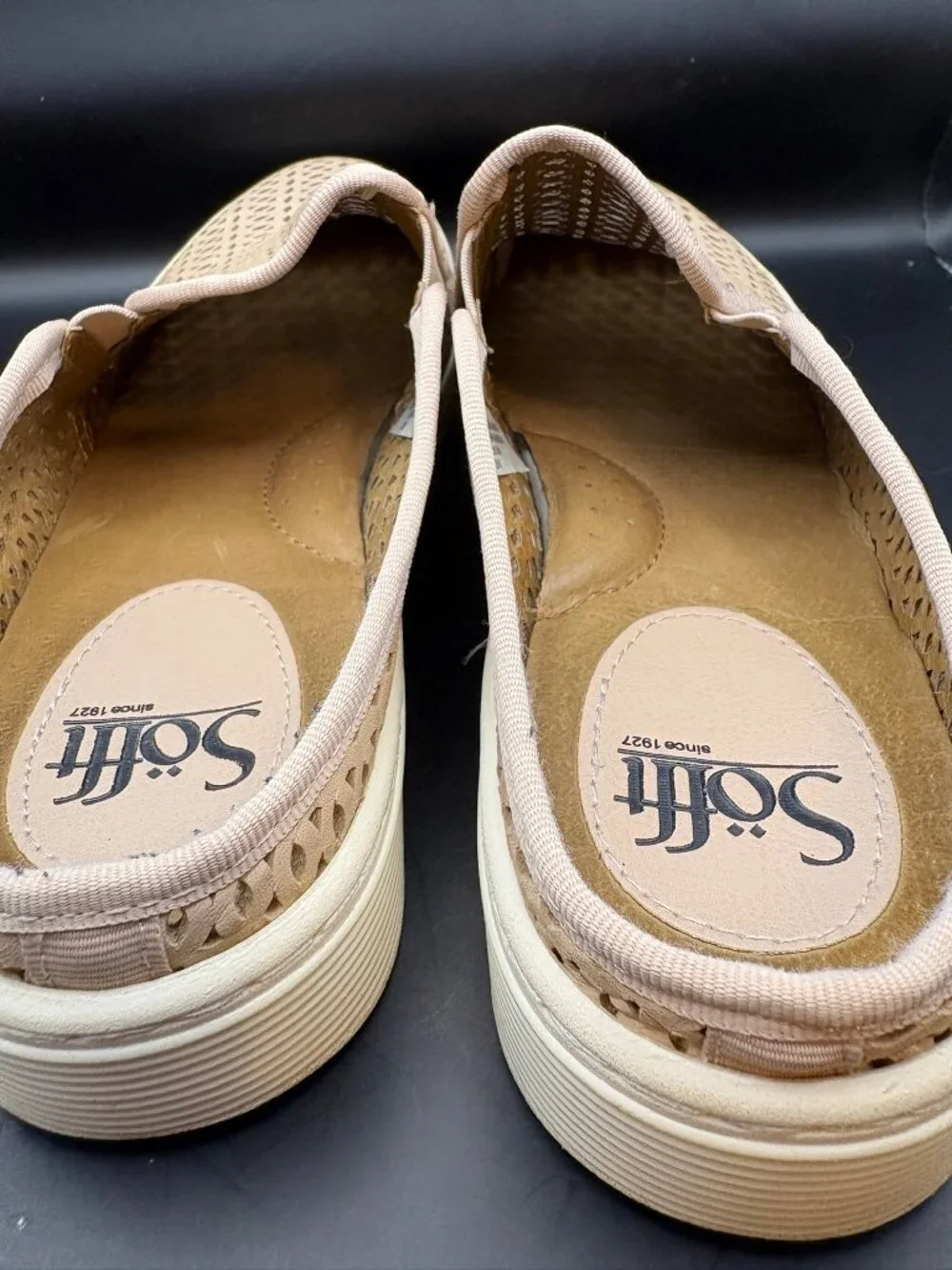 Sofft Beige Laser-Cut Slip-On Flats